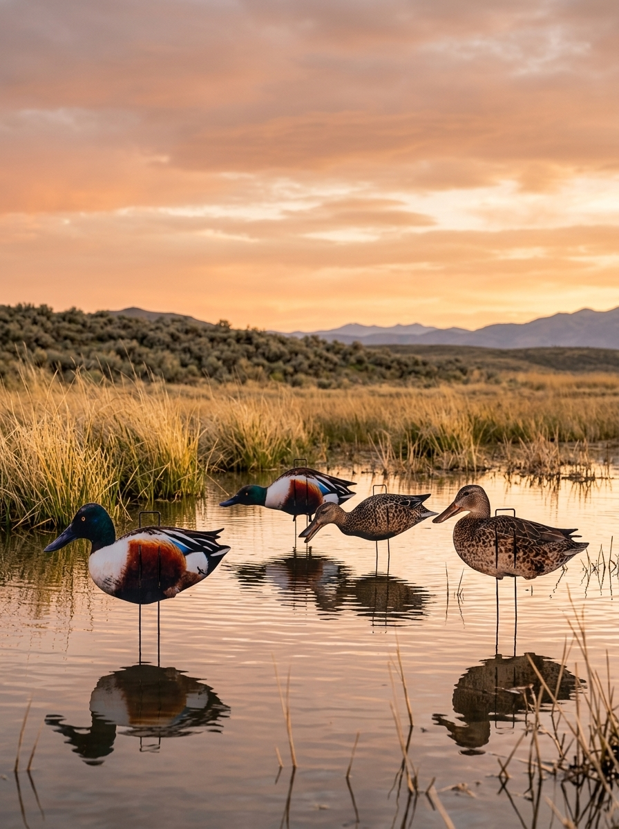 Immortal northern shoveler silhouette decoys